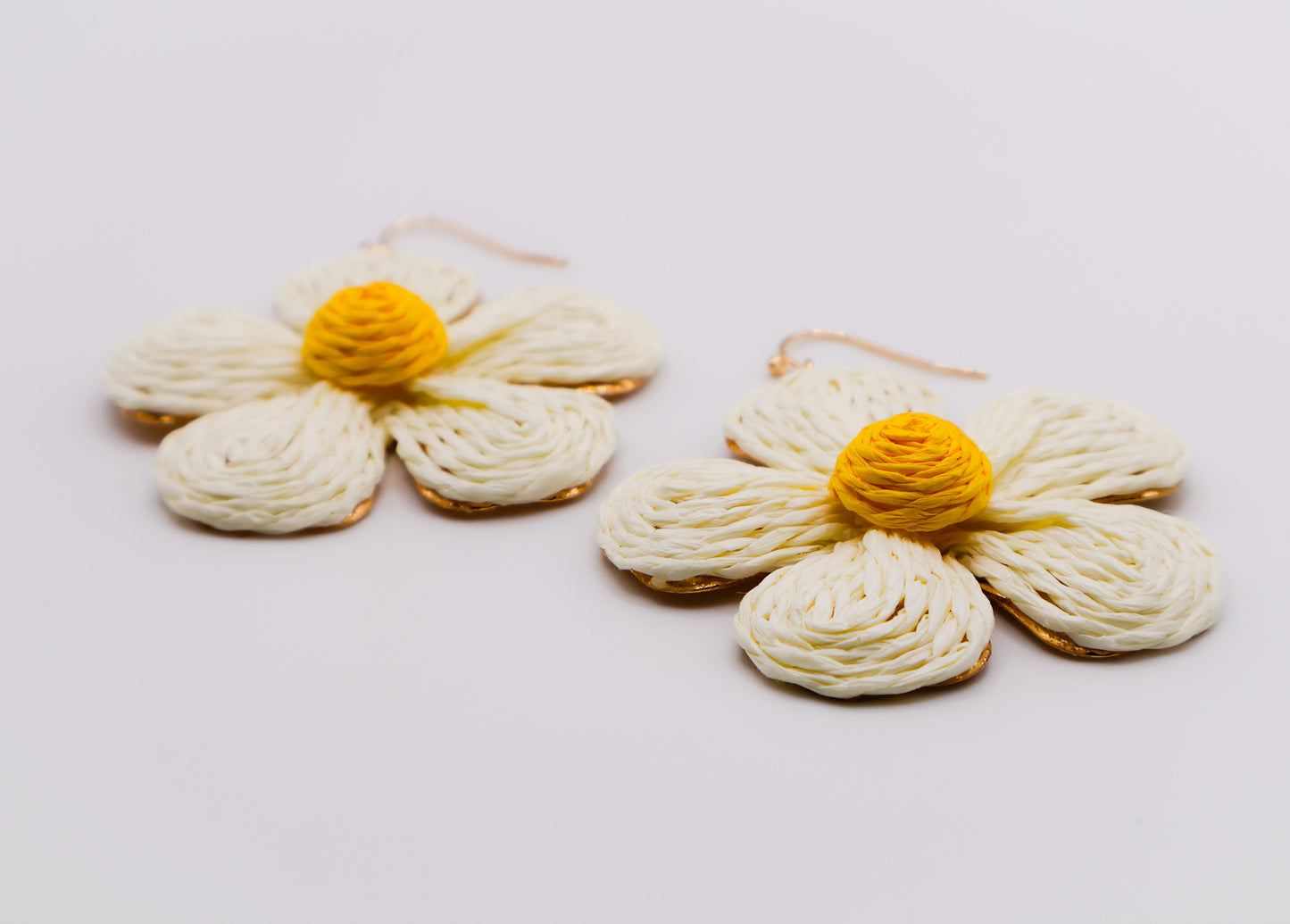 Golden Blooms Straw Earrings-2