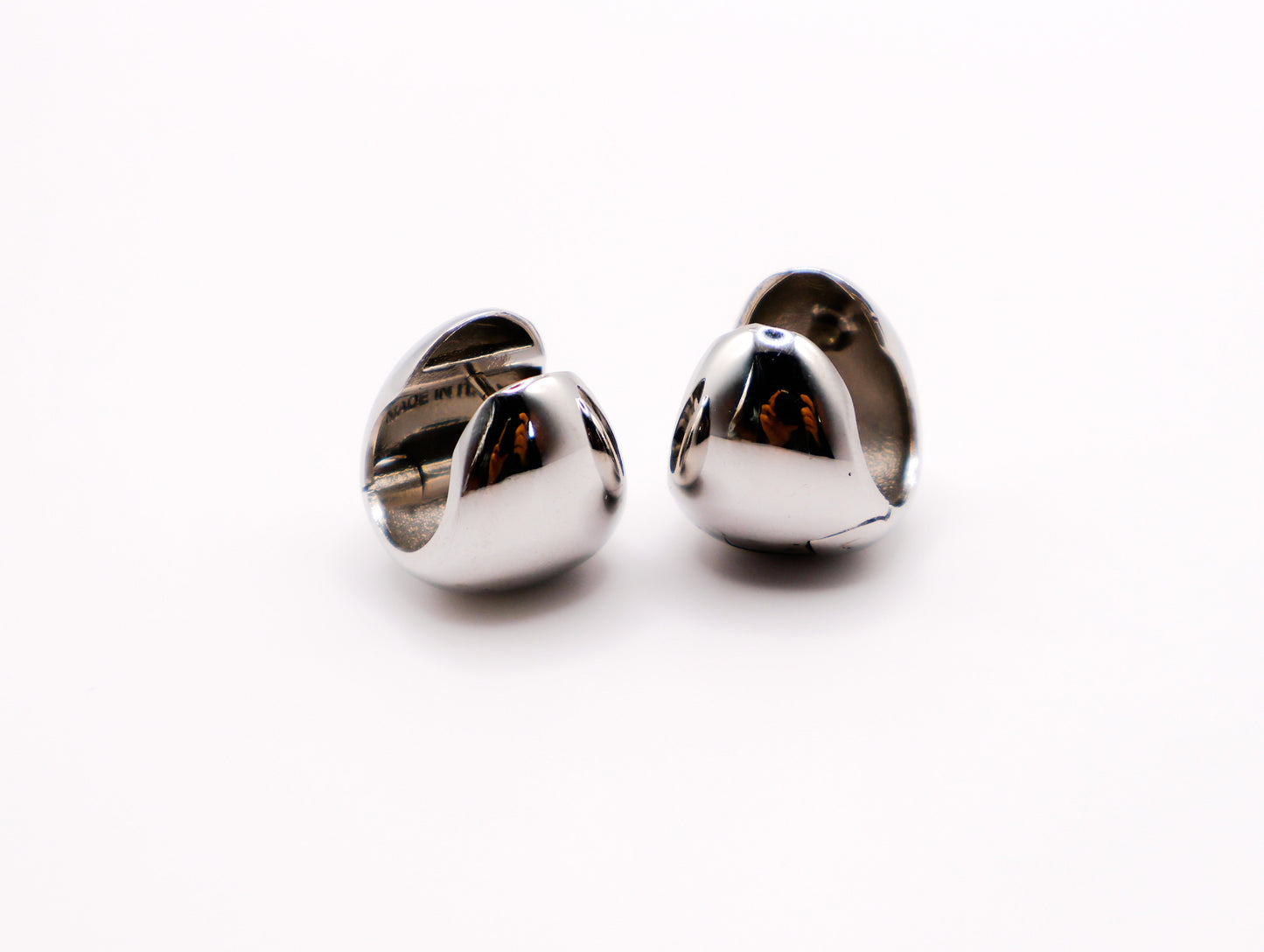 Italian Silver Peanut-Shaped Earrings-0