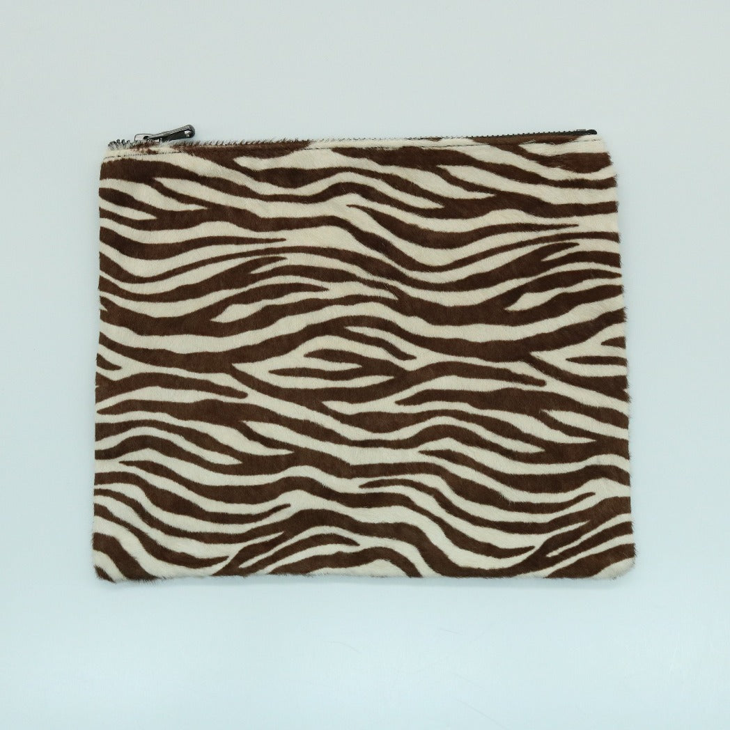 SMALL ZEBRA HAIRCALF CLUTCH-0