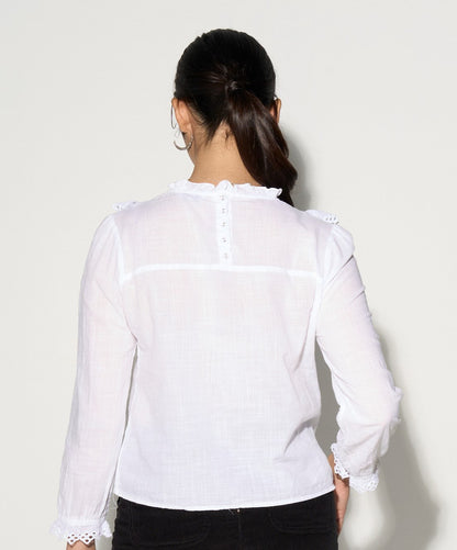 CLEMENCE pintucked Blouse with ruffles-4