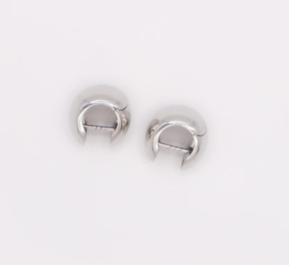 Italian Silver Peanut-Shaped Earrings-1