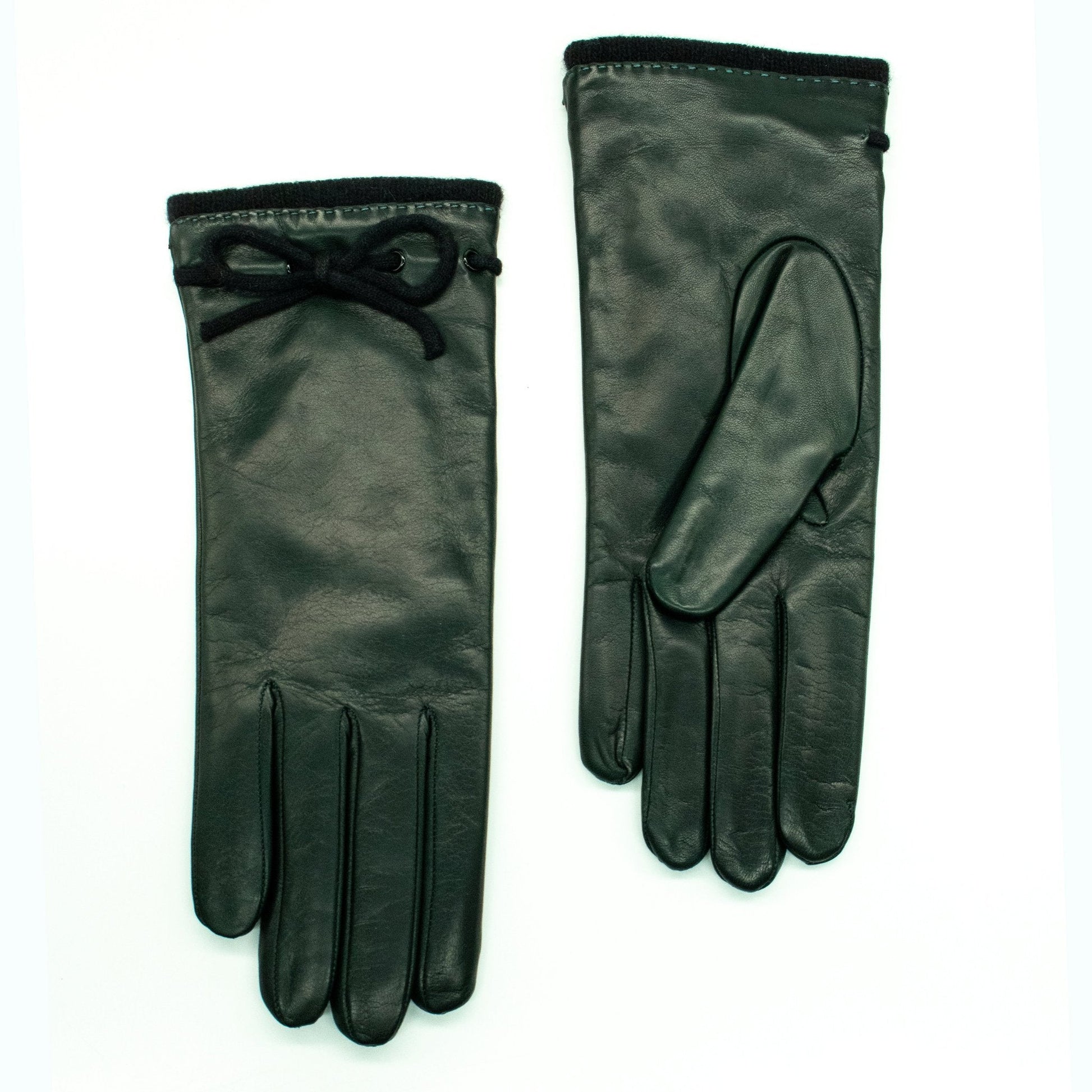 LEATHER GLOVES WITH BOW-2