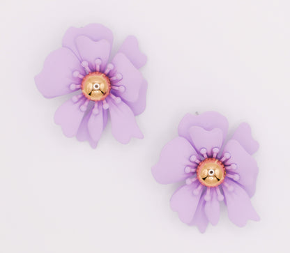 Purple Petal Glisten Earrings-2