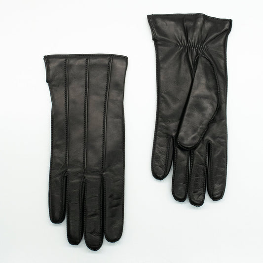 LEATHER GLOVE WITH CONTRAST STITCHING-0