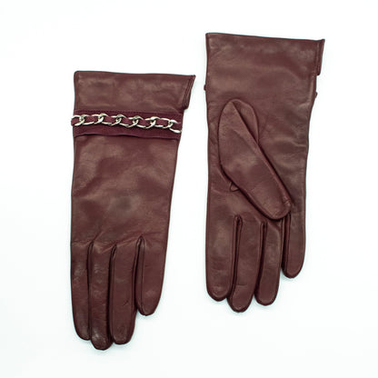 NAPPA LEATHER GLOVE WITH CHAIN BRACELET-0