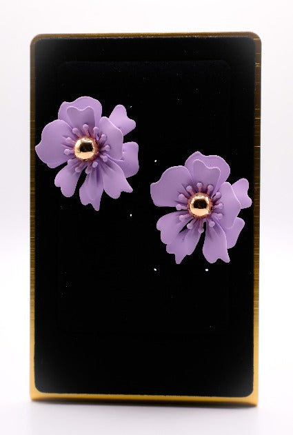 Purple Petal Glisten Earrings-3