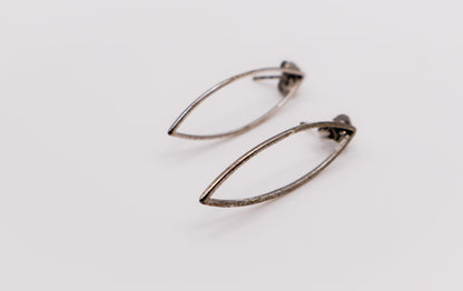 Silver Eye Shaped Earrings-1