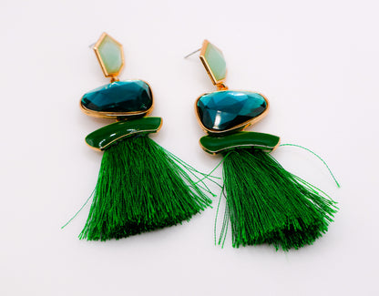 Emerald Sparkle Gems Earrings-2