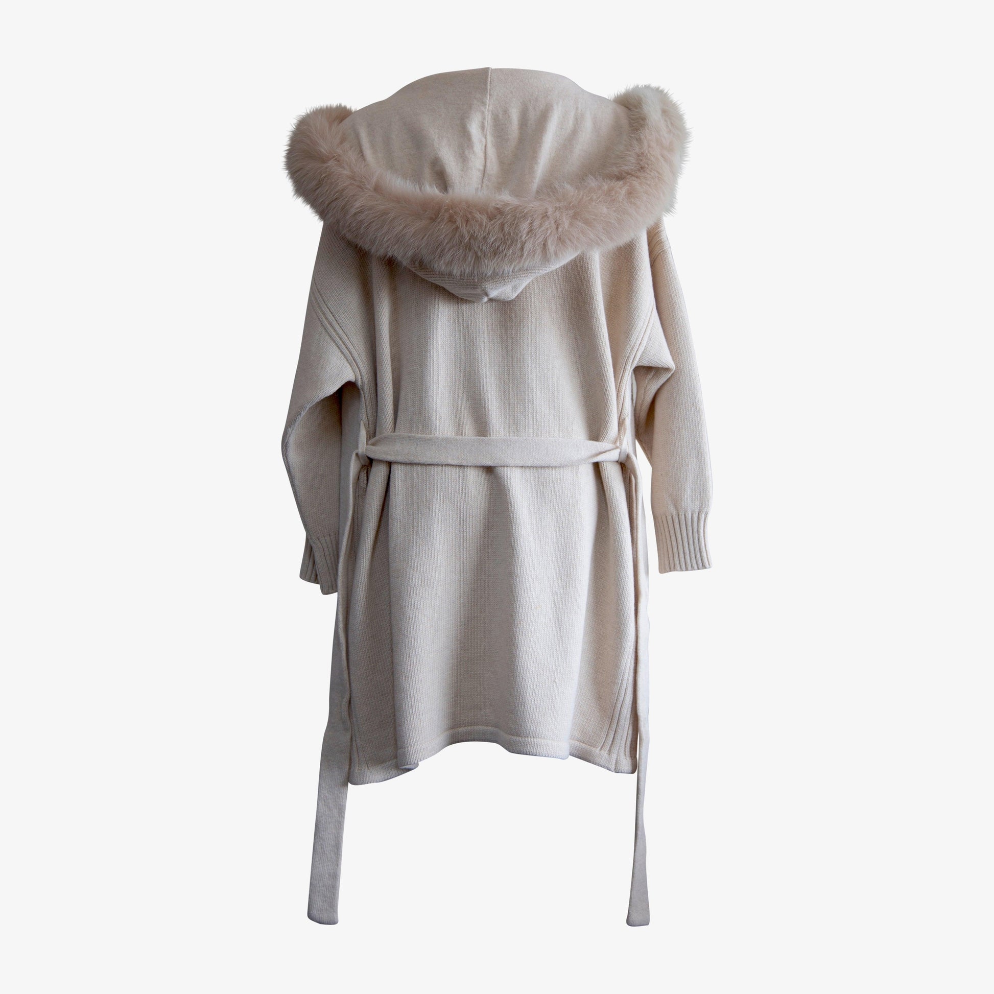 Cashmere Wrap Cardigan with Fox Fur-1