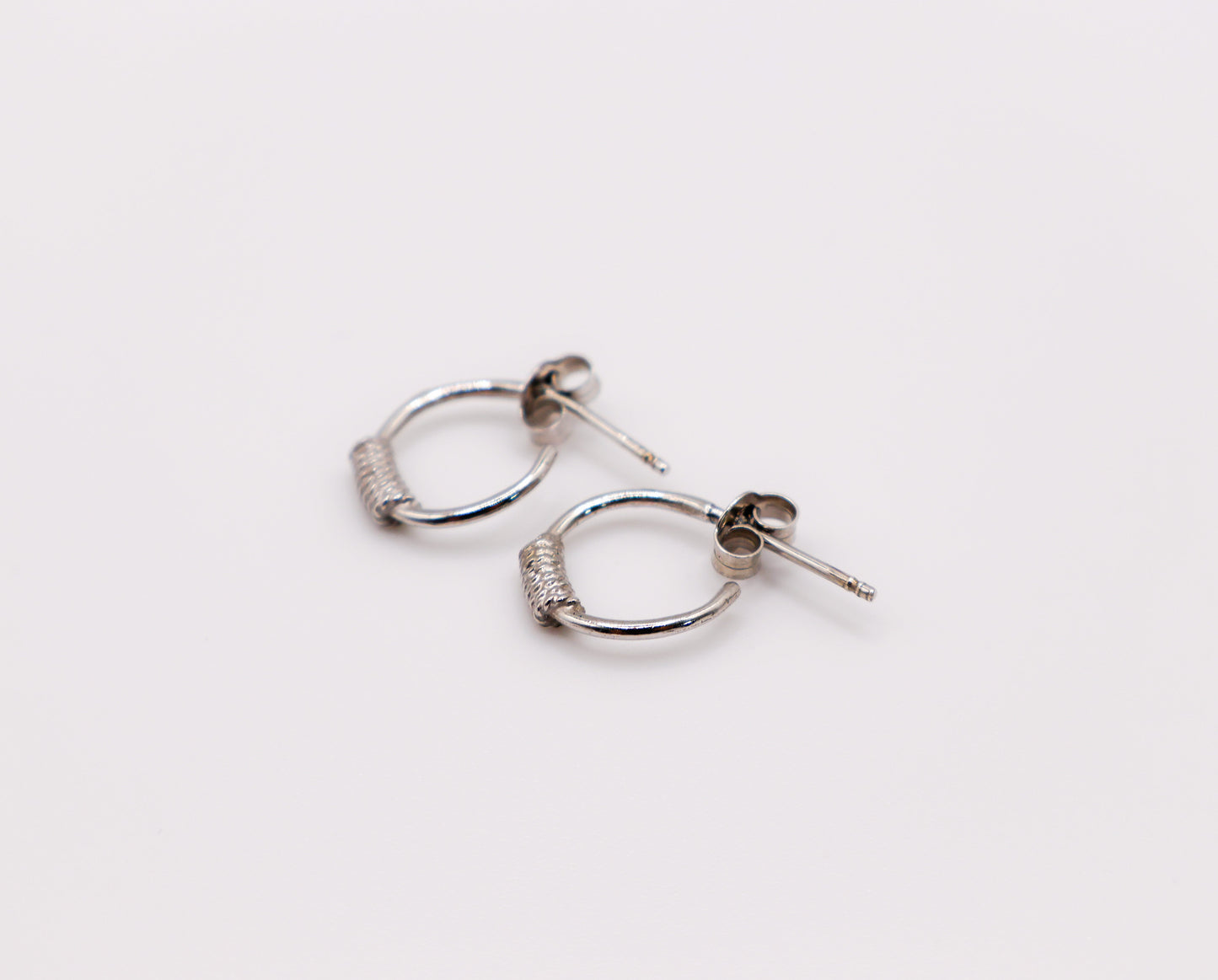 Italian Mini Sterling Silver Hoop Earrings-3