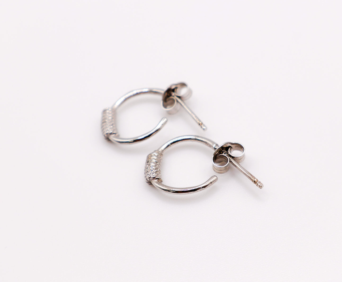 Italian Mini Sterling Silver Hoop Earrings-0