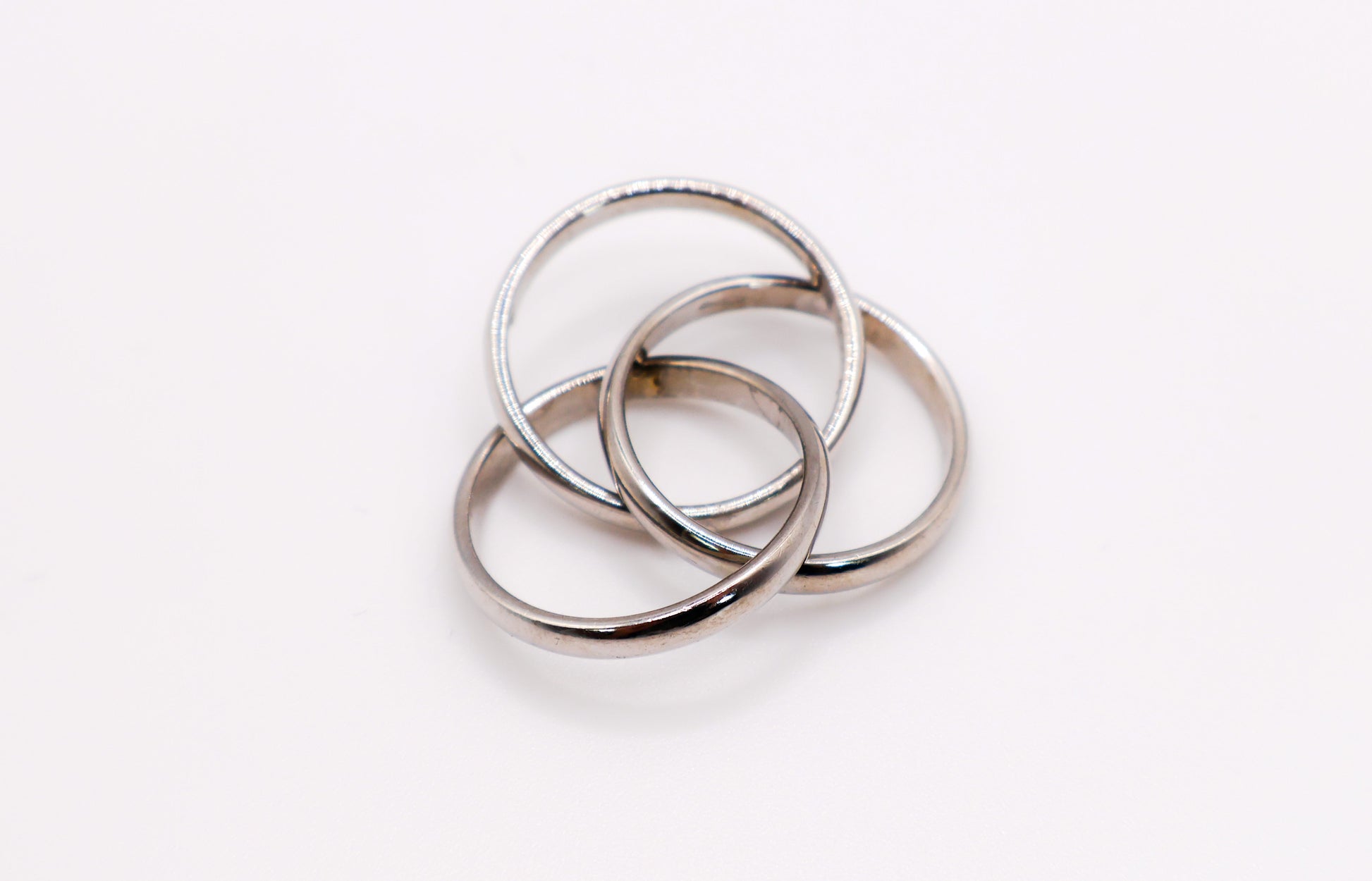 Trinity Silver Linked Ring Set-0