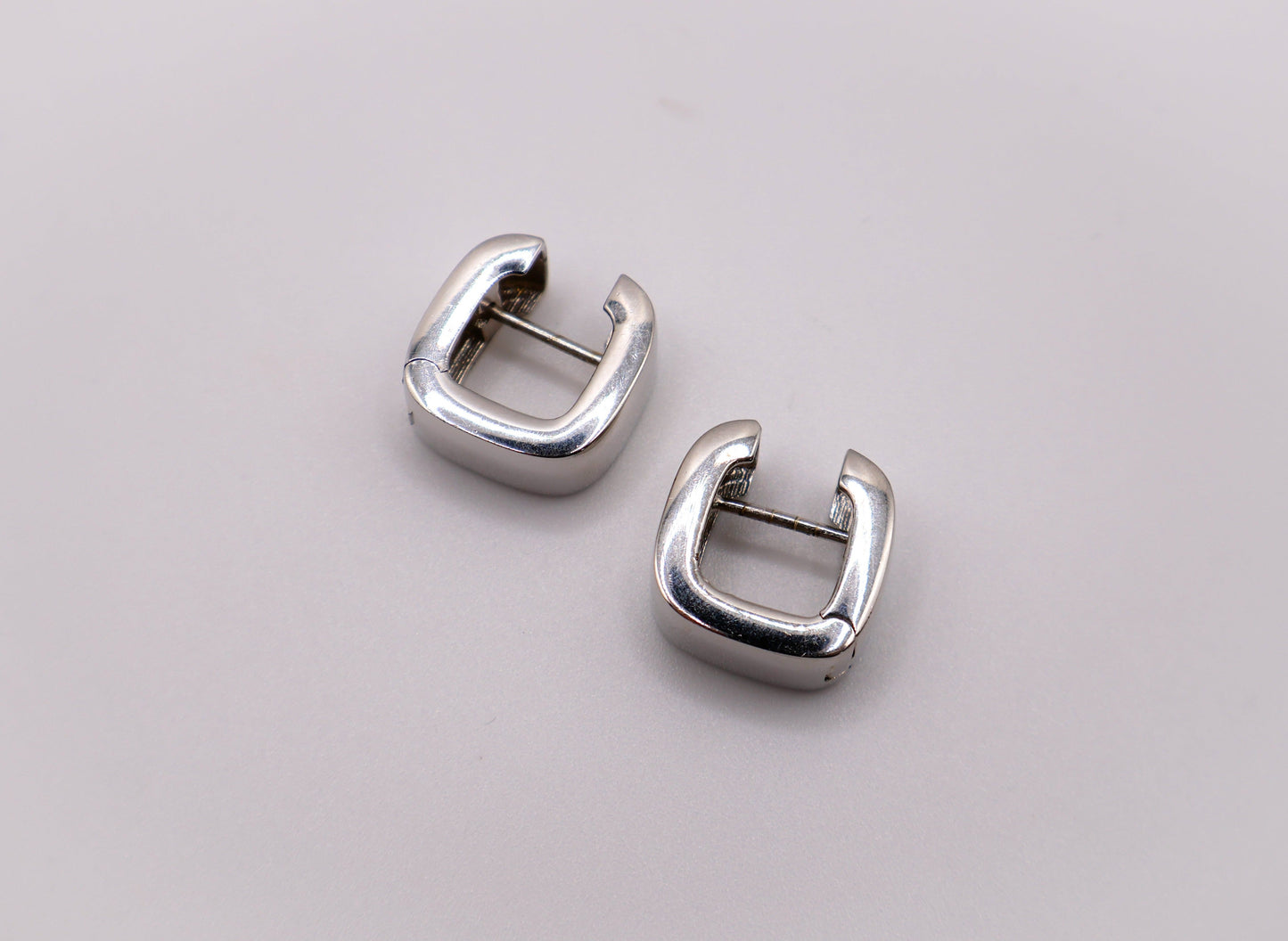 Italian Sterling Silver Square Hoop Earrings-1