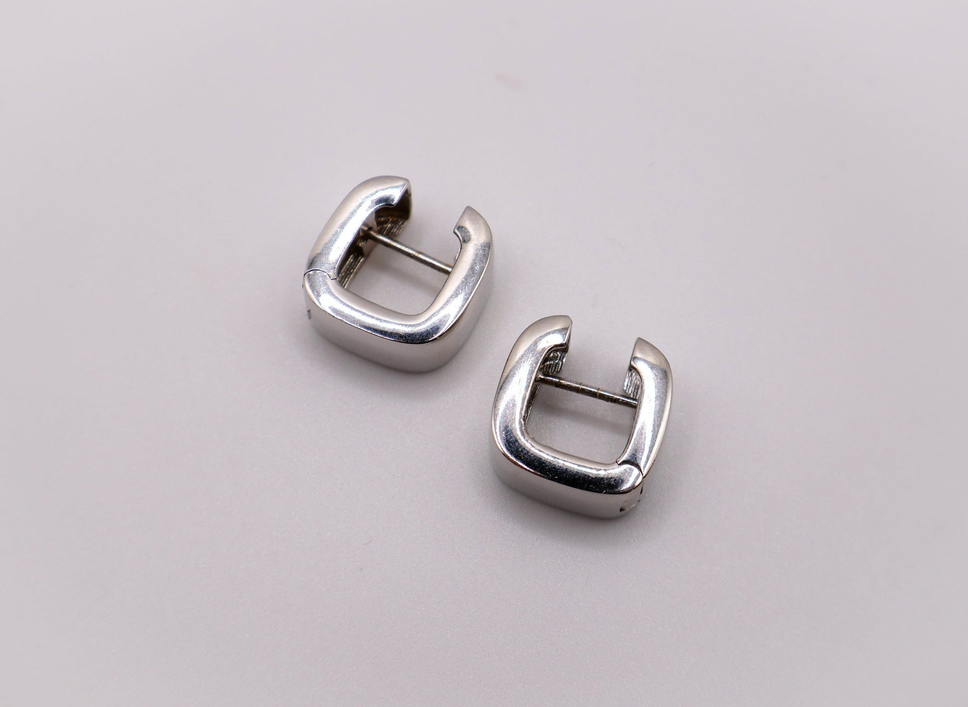 Italian Sterling Silver Square Hoop Earrings-1