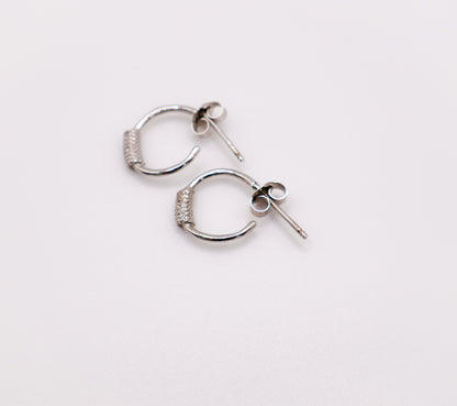 Italian Mini Sterling Silver Hoop Earrings-4