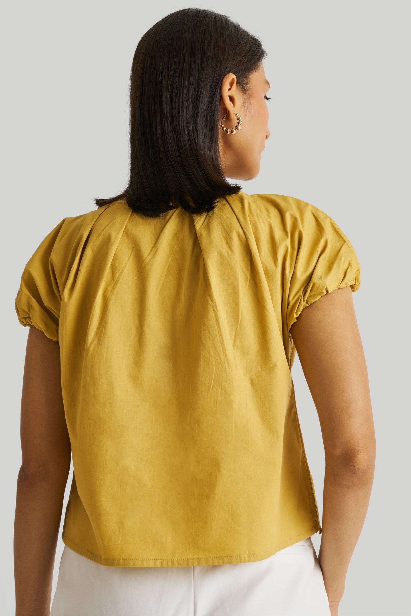 Balloon Sleeve Top in Mustard-1