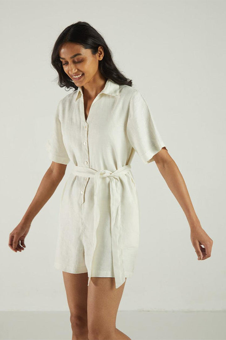 Barefoot in the Park Romper in Off-white-3