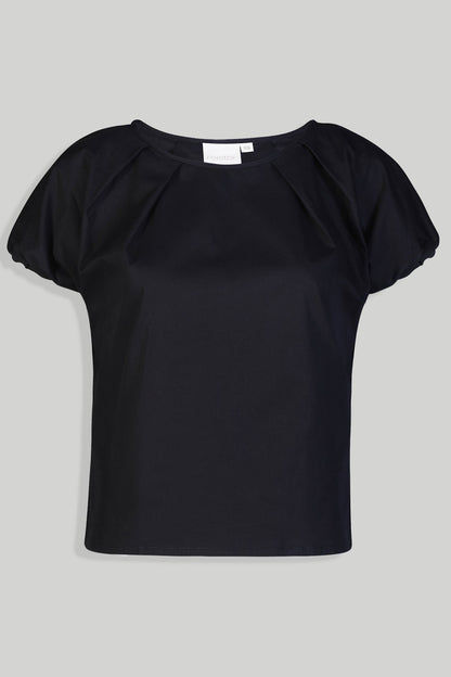 Balloon Sleeve Top in Black-4