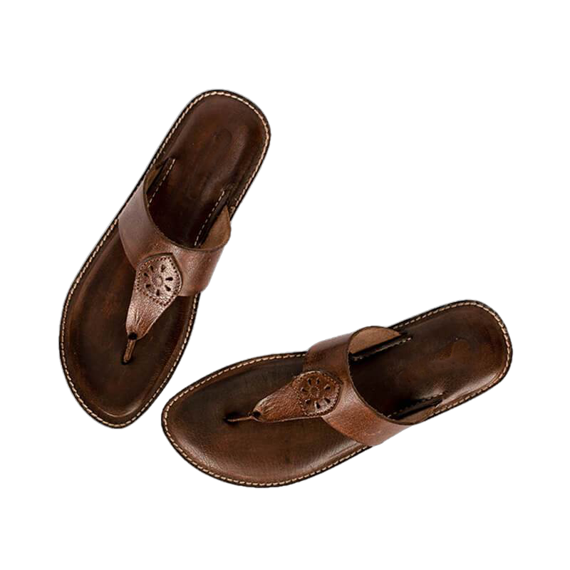 Evelyn Flat Leather Women Slippers-0