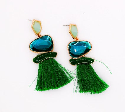 Emerald Sparkle Gems Earrings-4