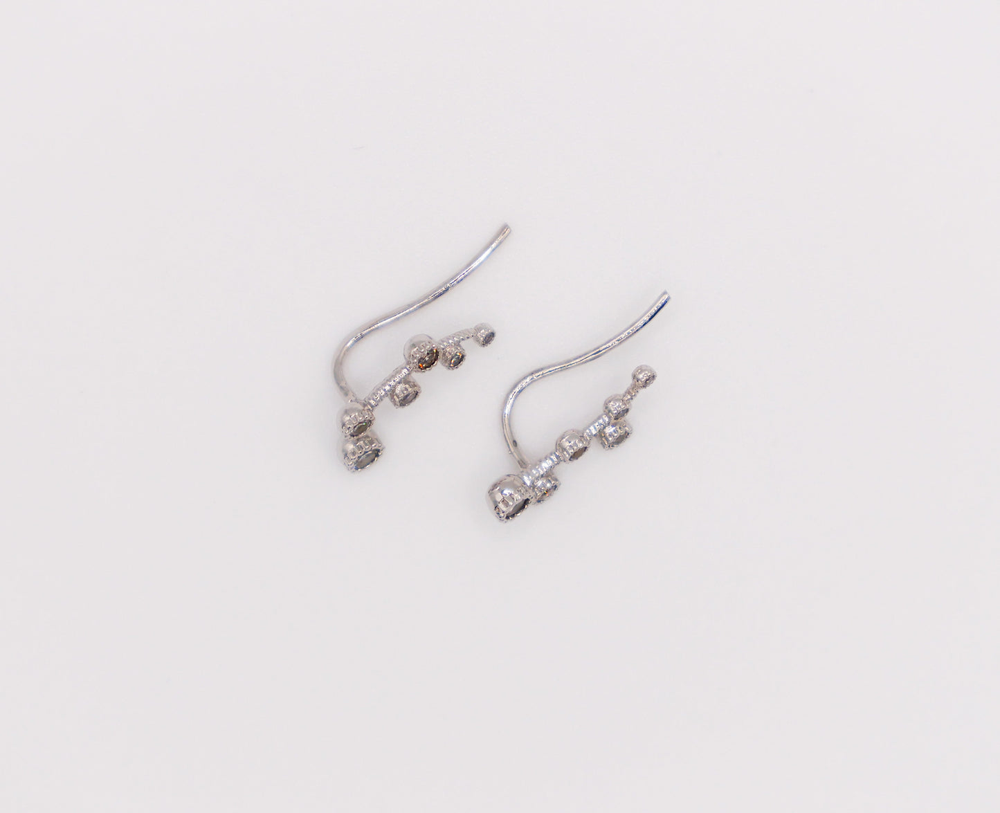 Floral Whispers White Gold Earrings-2