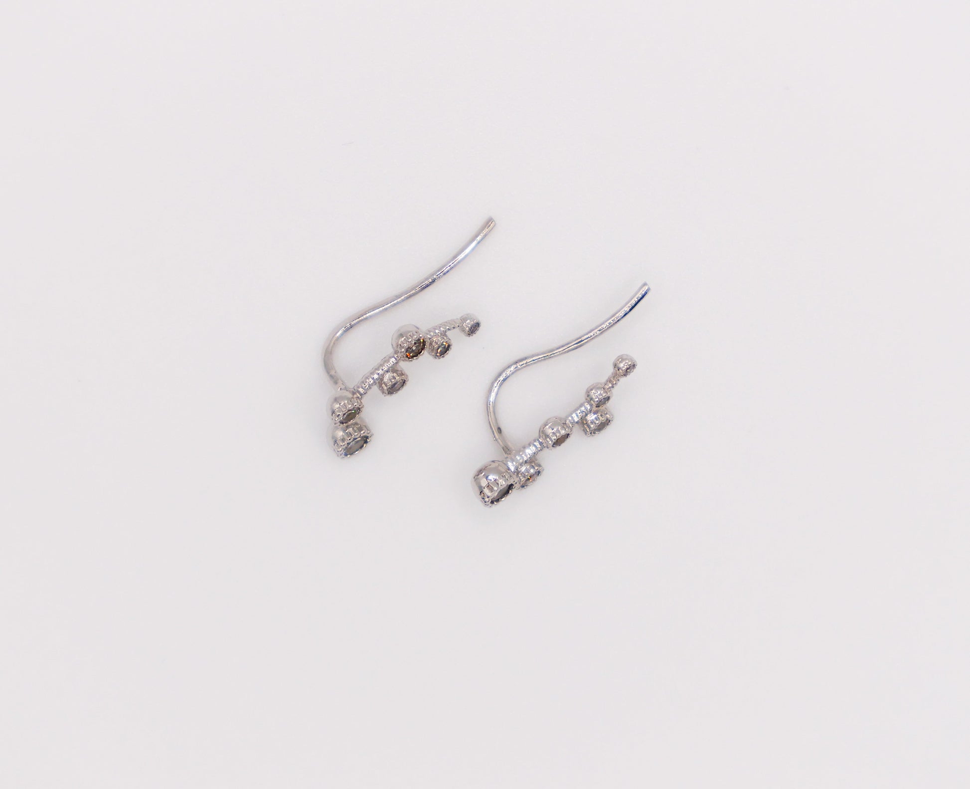 Floral Whispers White Gold Earrings-2