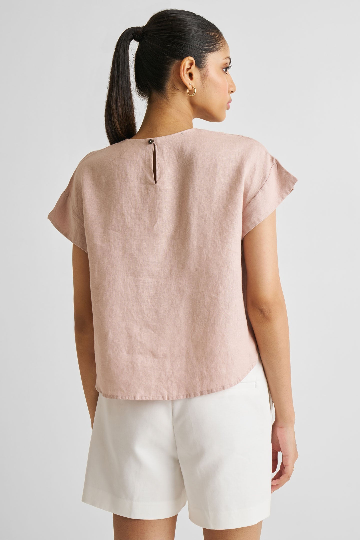 Cap Sleeved Everyday Top in Dusty Pink-1