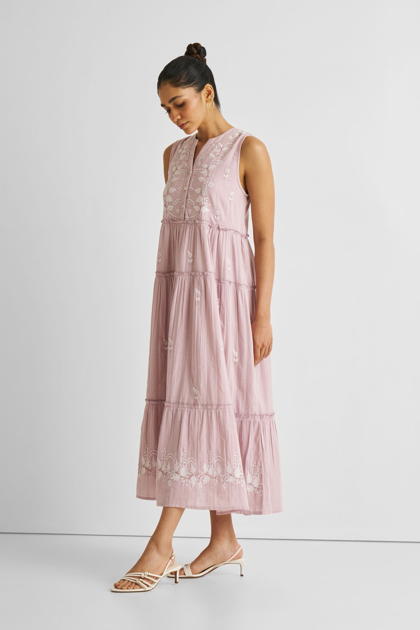 Embroidered Resort Maxi Dress in Pink-3