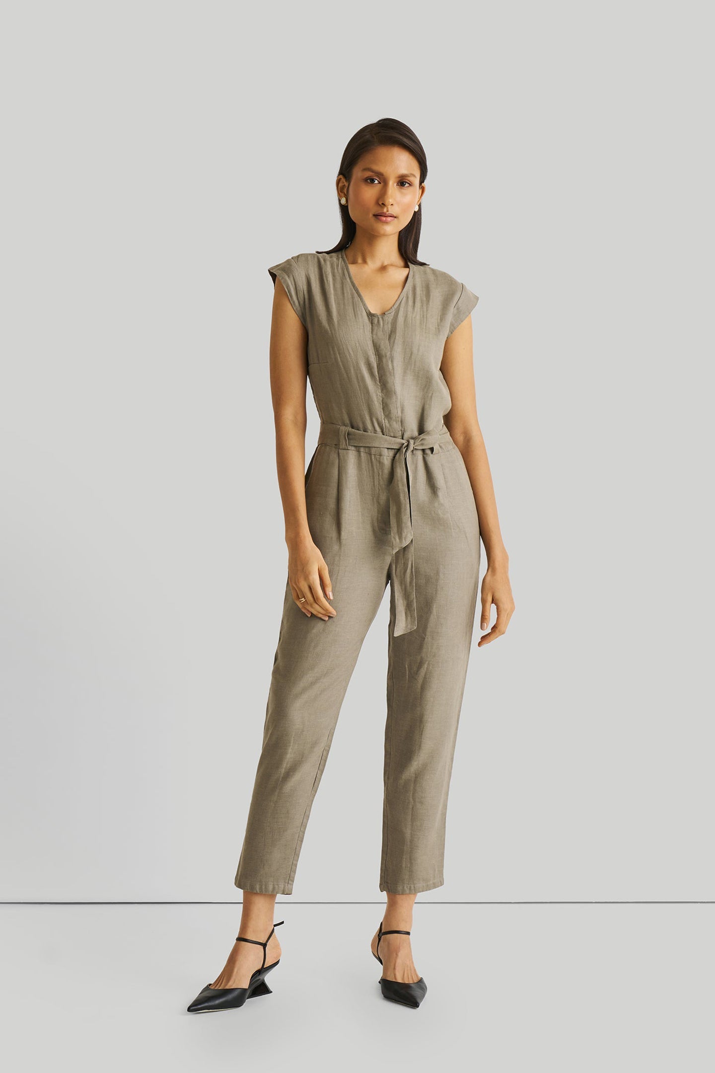 Evening Chai Jumpsuit in Dark Green-2