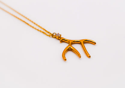 Golden Antler Elegance Necklace-3