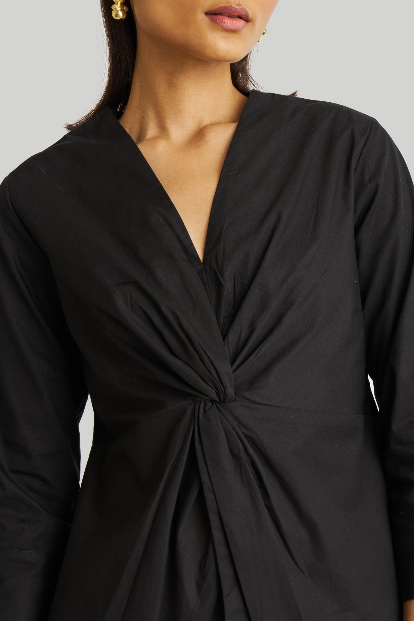 Front Twist Top in Black-2