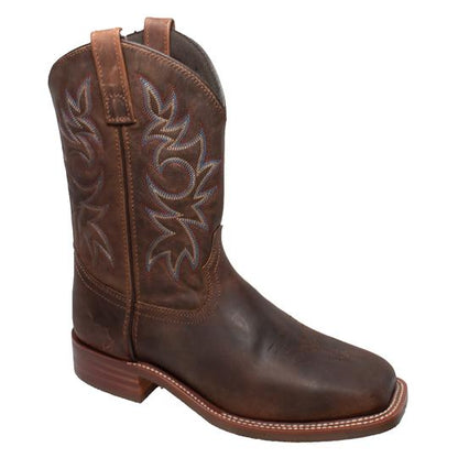 Men's 11" Western Sqaure Toe Brown Leather Boots-0