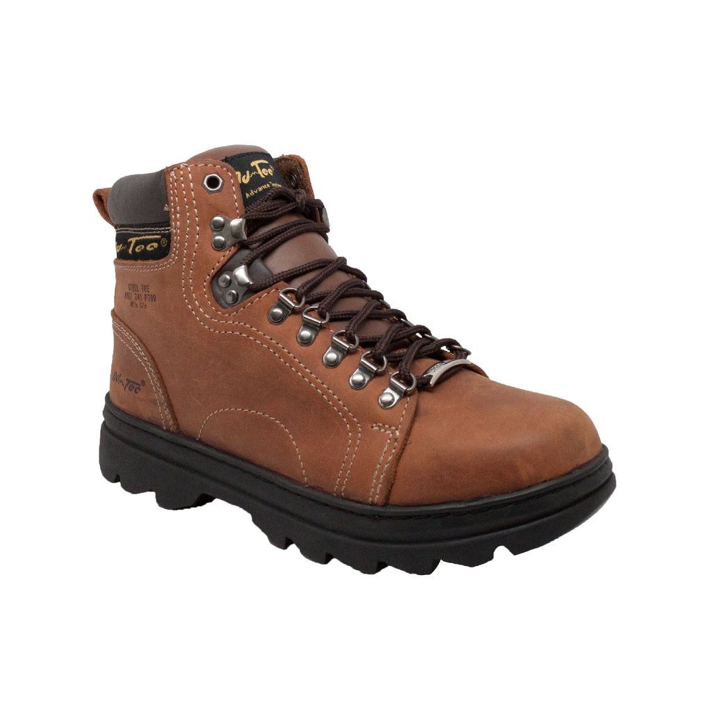 Men's 6" Brown Steel Toe Hiker Leather Boots-1