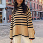 Striped Knitted Turtleneck Sweater