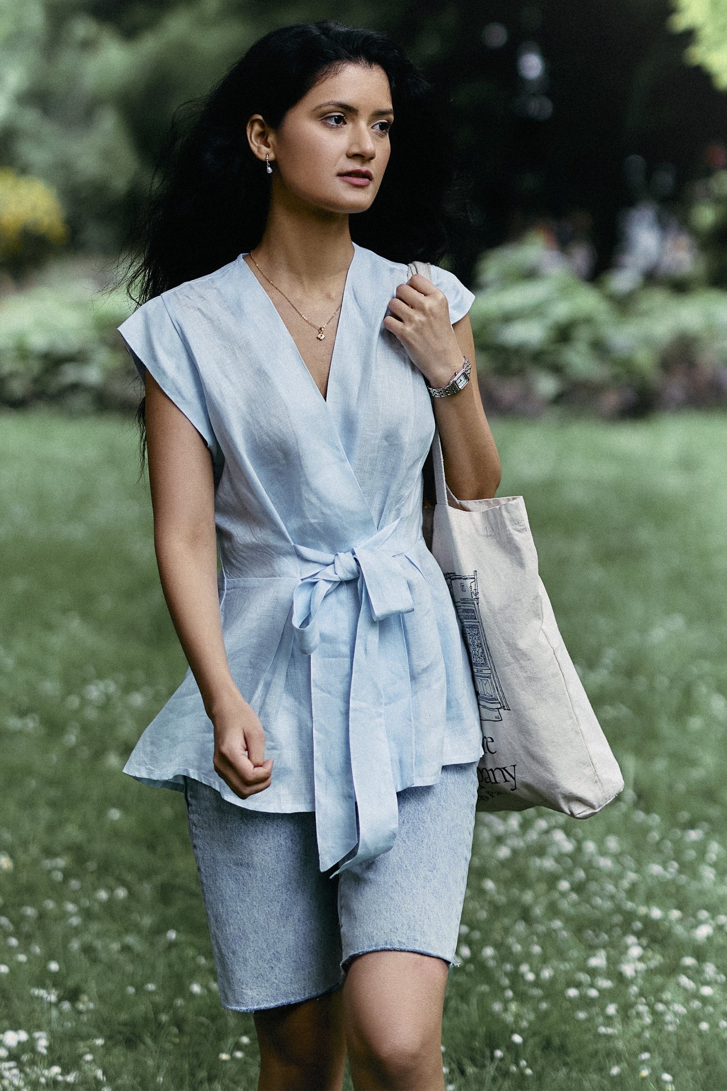 Power Moves Short Sleeve Top in Blue-3