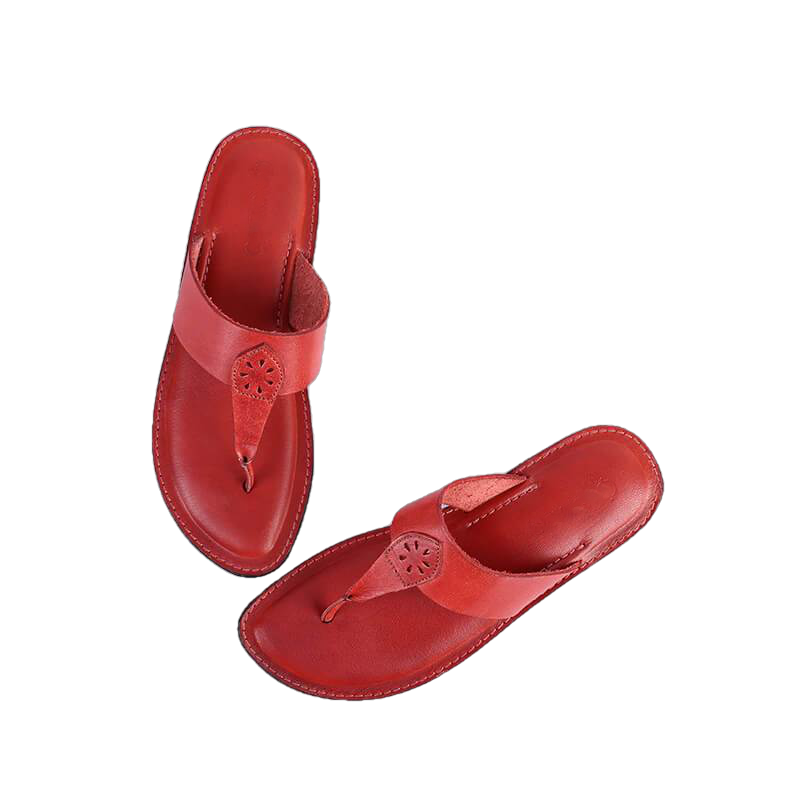 Evelyn Flat Leather Women Slippers-5