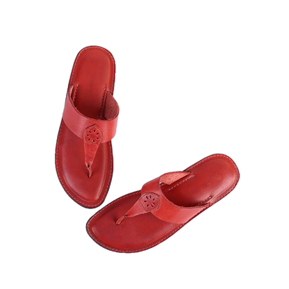 Evelyn Flat Leather Women Slippers-5