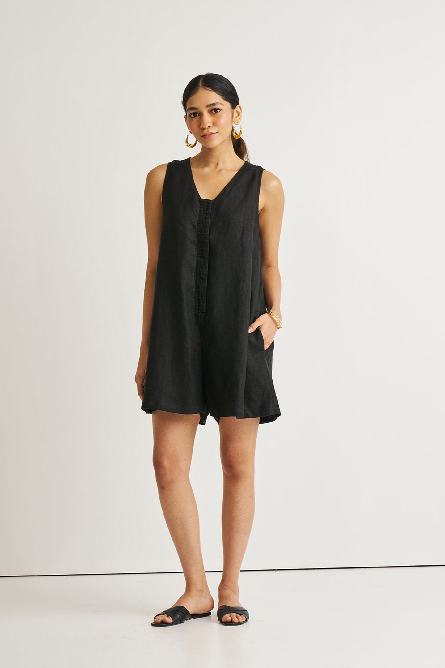 Romp and Play Romper in Black-0