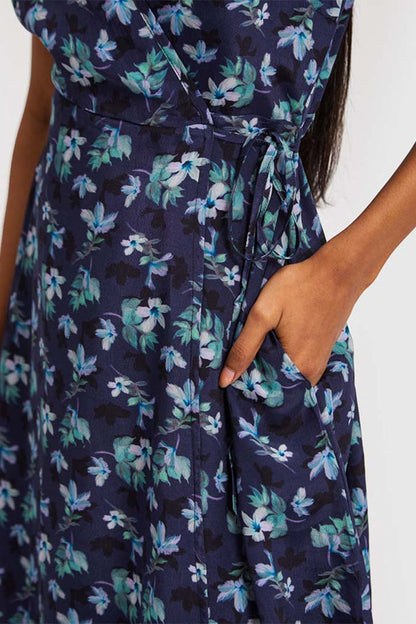 Short Wrap Dress Midnight Florals-3