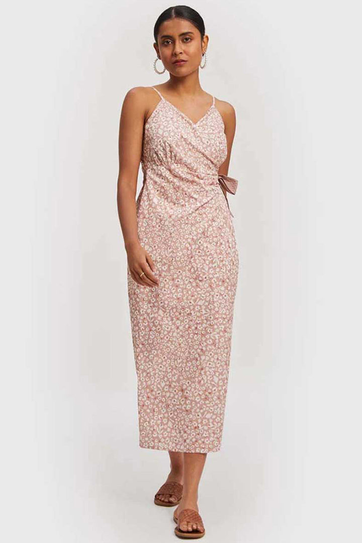 Strappy Wrap Dress in Pink-3