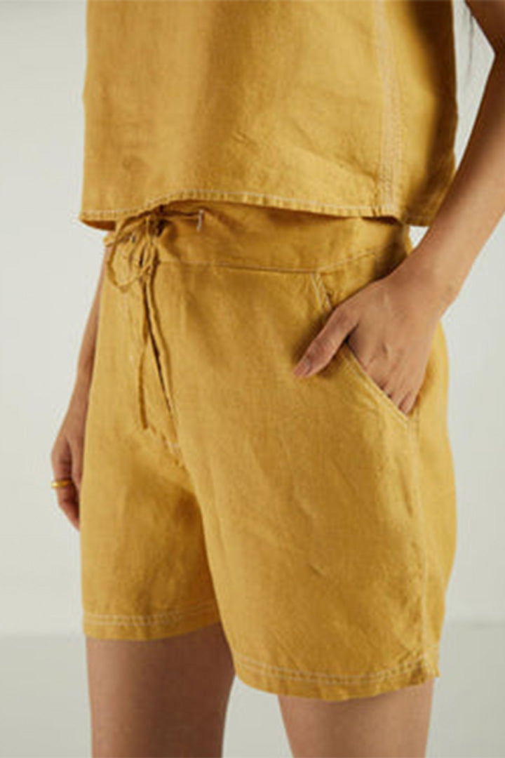 Sunkissed Saltwater Shorts in Mustard-0