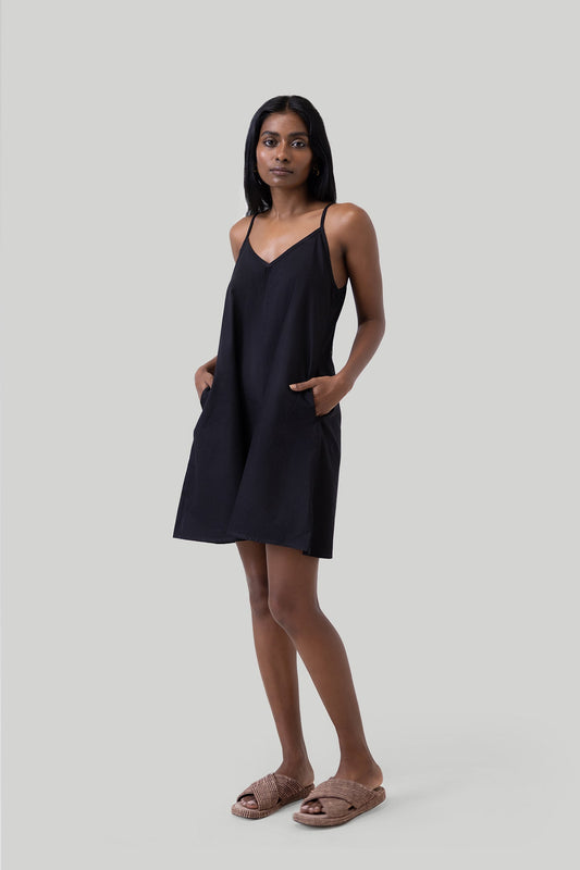 Short Tent Dress in Black-0