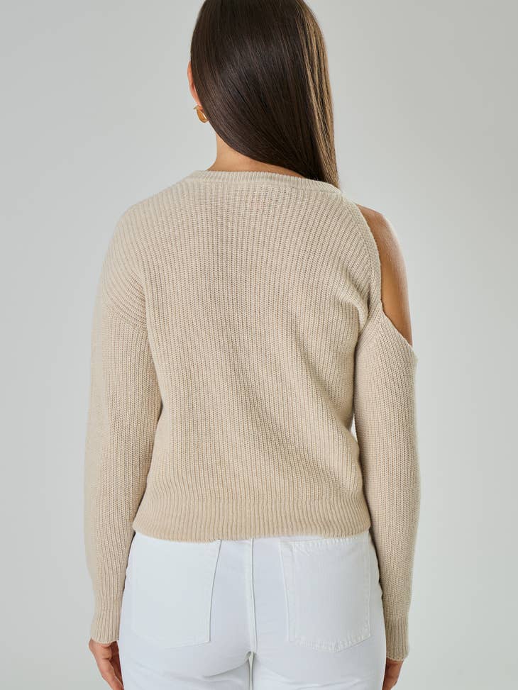 Maglia con spacco su spalla in misto Cashmere - Anastasia-2