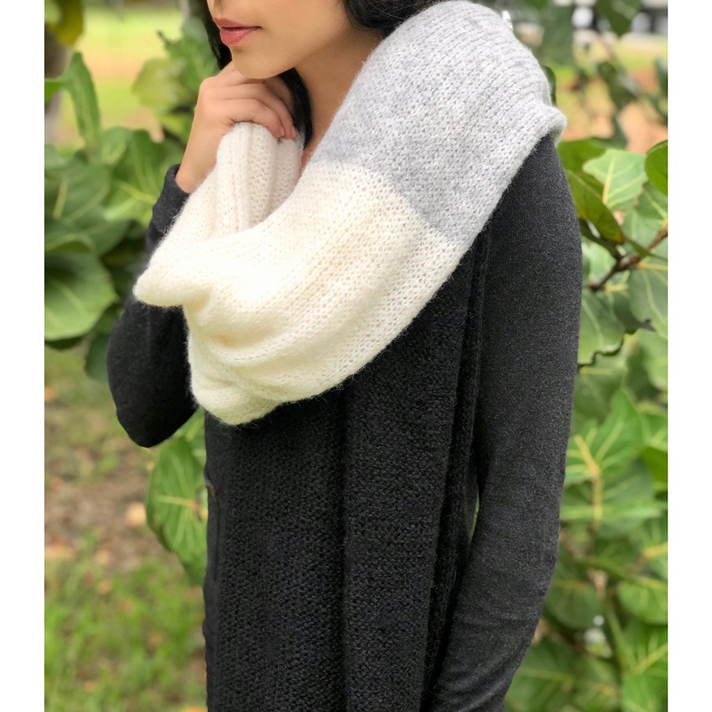 Color Block Alpaca Wrap Scarf-2