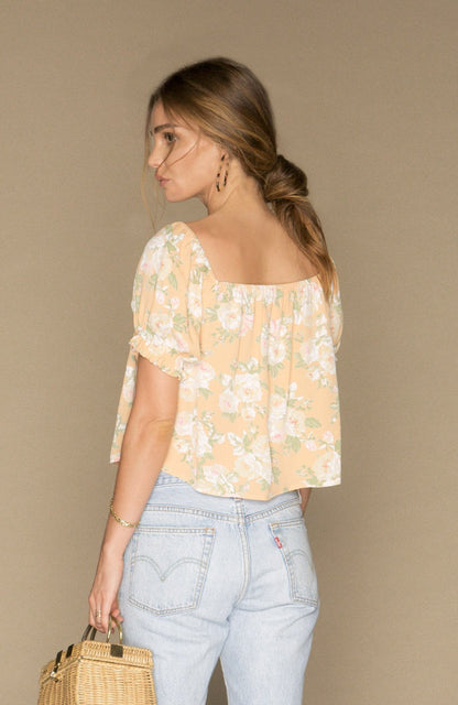 Bardot Blouse | Sherbert Floral-3