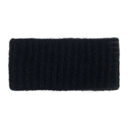 Black Ribbed Alpaca Ear Warmer-2