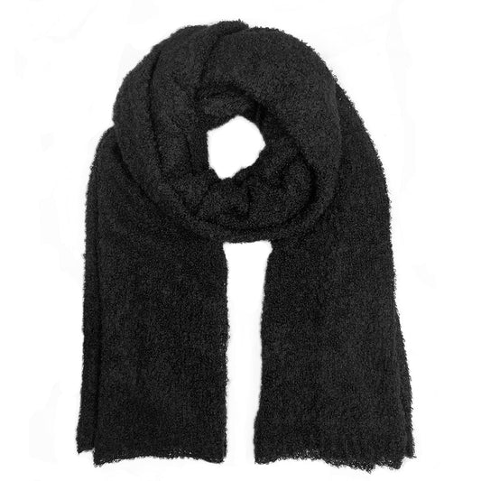 Black Ultra Plush Alpaca Scarf-0