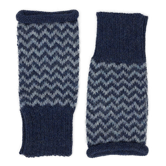 Azul Chevron Knit Alpaca Gloves-0