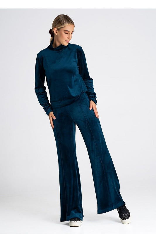 Plush Velour Wide-Leg Lounge Pants