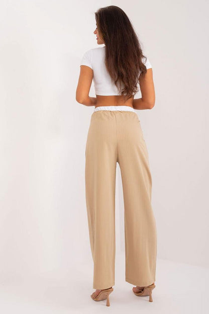 Striped High-Waist Palazzo Tie Pants